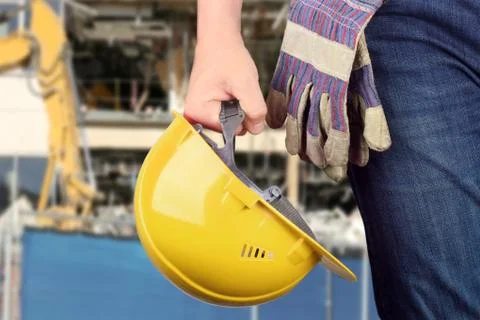 Worker in a construction site Stock Photos