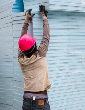 Worker on the construction site Stock Photos