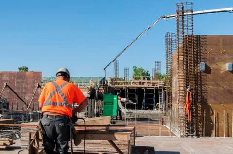 Worker on the construction site Stock Photos