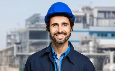 Worker in a construction site Stock Photos