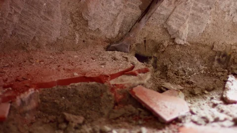 Worker in construction site remove old floor with jackhammer dril 스톡 동영상 109520883