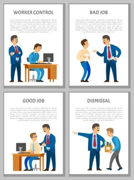 Worker Control, Bad Good Job, Dismissal of Worker 스톡 일러스트
