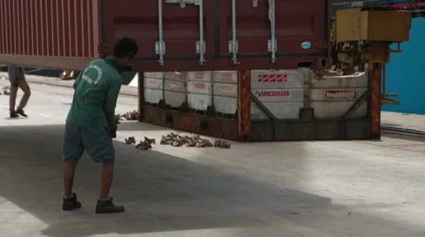 Worker Control Container Uploading Stock Footage 61737726