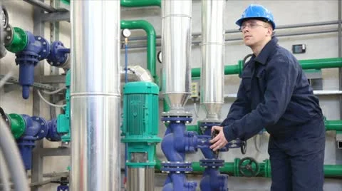 Worker control devices in a Refinery Stock Footage 24651816