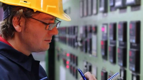 Worker in a control room Video stock 8683714