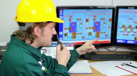 Worker in the control room Stock Footage 24672795