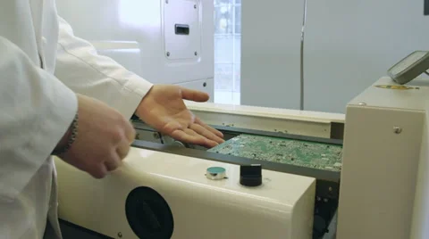Worker controlling quality of PCB boards Stock Footage 50304425