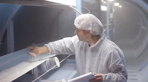 Worker controls the quality of sugar Stock Footage 27166583