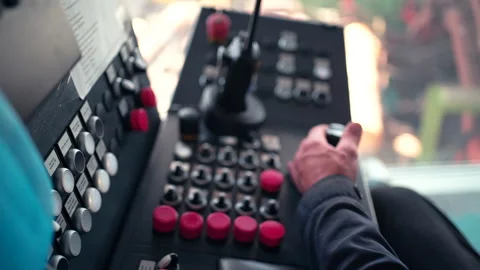 Worker Controls The Robot And The Conveyor Of The Woodworking Plant Stock Footage 142711304