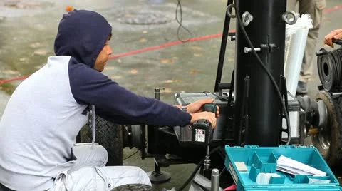 Worker crew electro tools Video stock 11853093