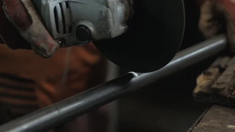 Worker with cut grinder Stock Footage 105608436