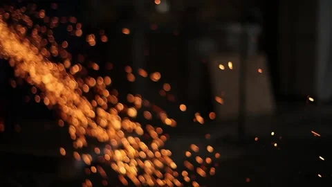 Worker Cuts Metal Angle Grinder Stock Footage 110202768