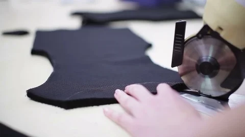 Worker cuts the pattern. Stock Footage