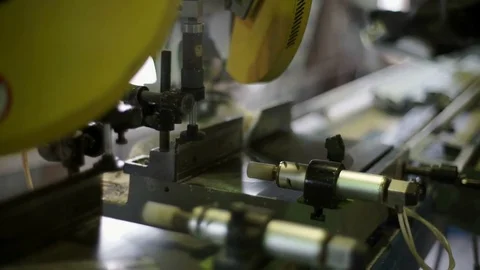 Worker cuts off the plastic frame Stock Footage 82300513