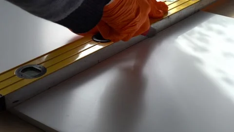 Worker cuts plastic model knife 스톡 동영상 152529948