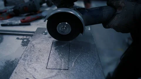 Worker cutting metal Video stock 151501254
