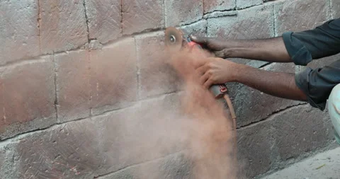 Worker cutting stones Stock Footage 324275517