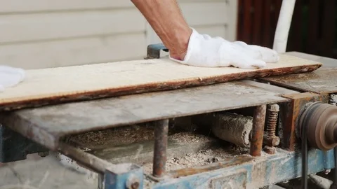 Worker Cutting Wood Video stock 77961780