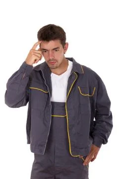 Worker in deep thought Stock Photos