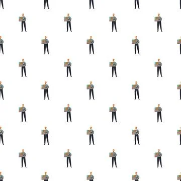 Worker delivering boxes seamless pattern background Stock Illustration