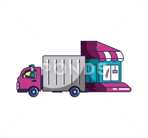 retail delivery truck clip art