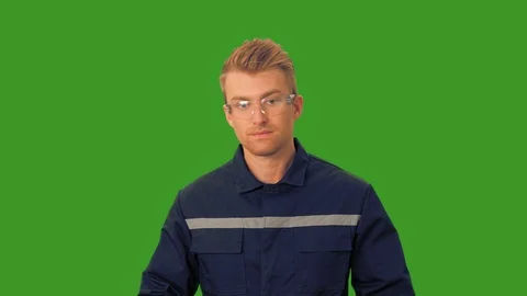 Worker demonstrates the need for a helmet Video stock 108480522