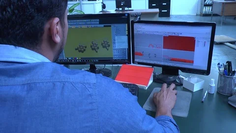 Worker designingon his Pc Stock Footage 91988305