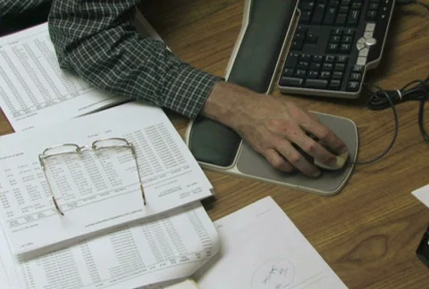 Worker at Desk Stock Footage 285308