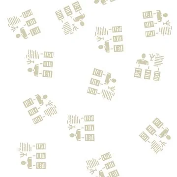 Worker different traits glyph seamless pattern Stockillustratie