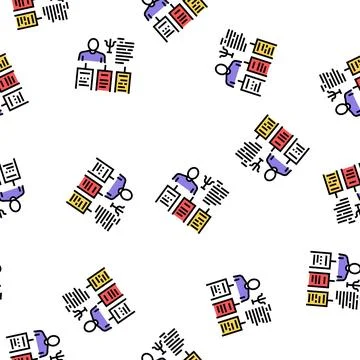 Worker different traits vector seamless pattern Stockillustratie