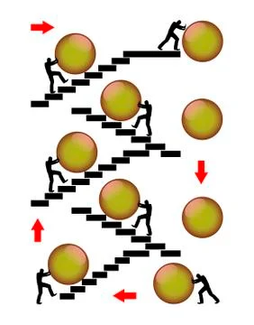 Worker doing pointless job Stock Illustration