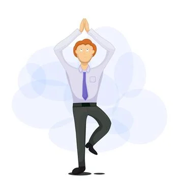Worker doing yoga Stock Illustration