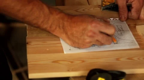 Worker draws a diagram Stock Footage 66719818