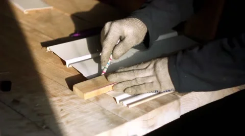 Worker draws a diagram Stock Footage 67320213