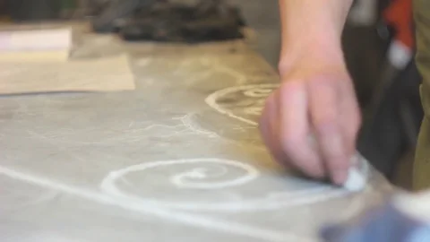 Worker draws a diagram Stock Footage 75071200