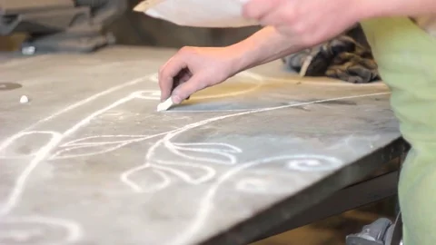 Worker draws a diagram Stock Footage 75071368