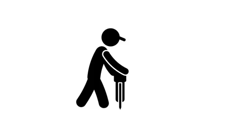 Worker with Drill Stock Footage 335671585