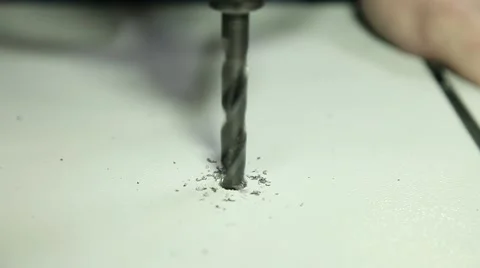 Worker drilling aluminum with drill Stock Footage 62355113