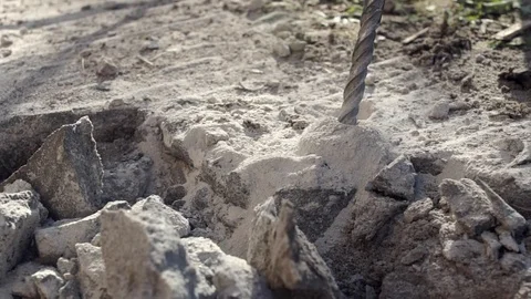 Worker drills concrete Stock Footage 89932985