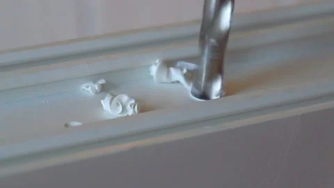  Worker drills the window frame Stock Footage 95012266