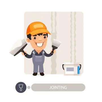 Worker Dub Wall Joints Stock Illustration