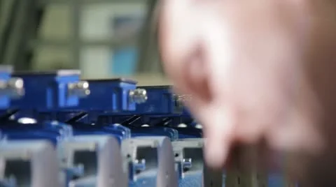 Worker at engine factory Stock Footage 10864727