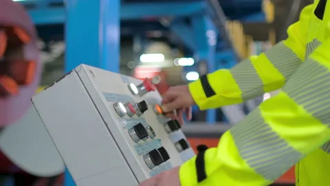 Worker engineer man business people in hard hat, engineering manufacture plant Stock Footage 156228744