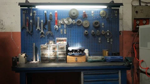 Worker Equipment Wall Video stock 128259358