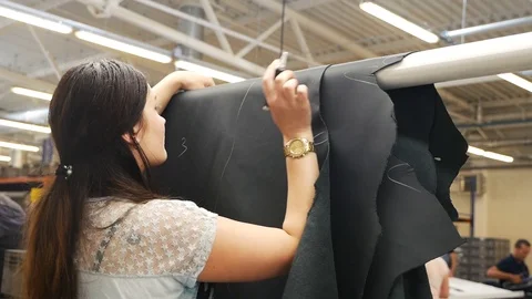 A worker examines a tissue for the presence of damage Stock Footage 90740173