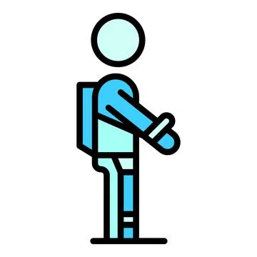 Worker exosuit icon vector flat Illustrazione stock