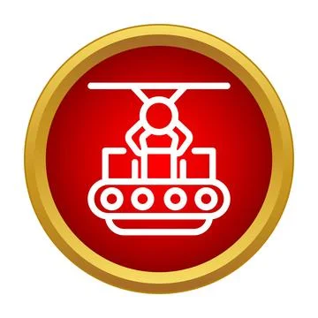 Worker on factory assembly line icon concept Stock Illustration