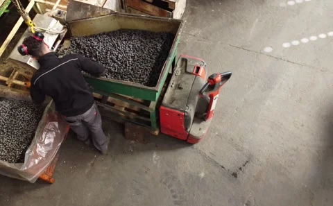 WORKER IN A FACTORY Stock Footage 218570866