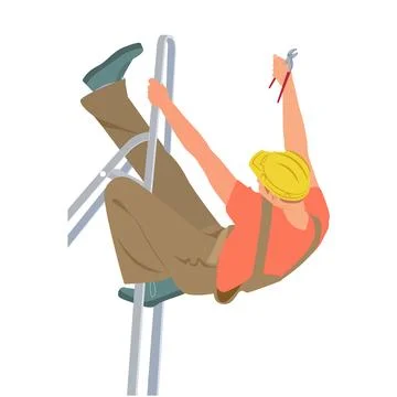 Worker falling from ladder Stock Illustration