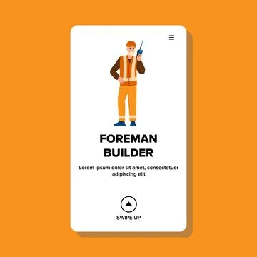 Worker foreman builder vector Stock Illustration